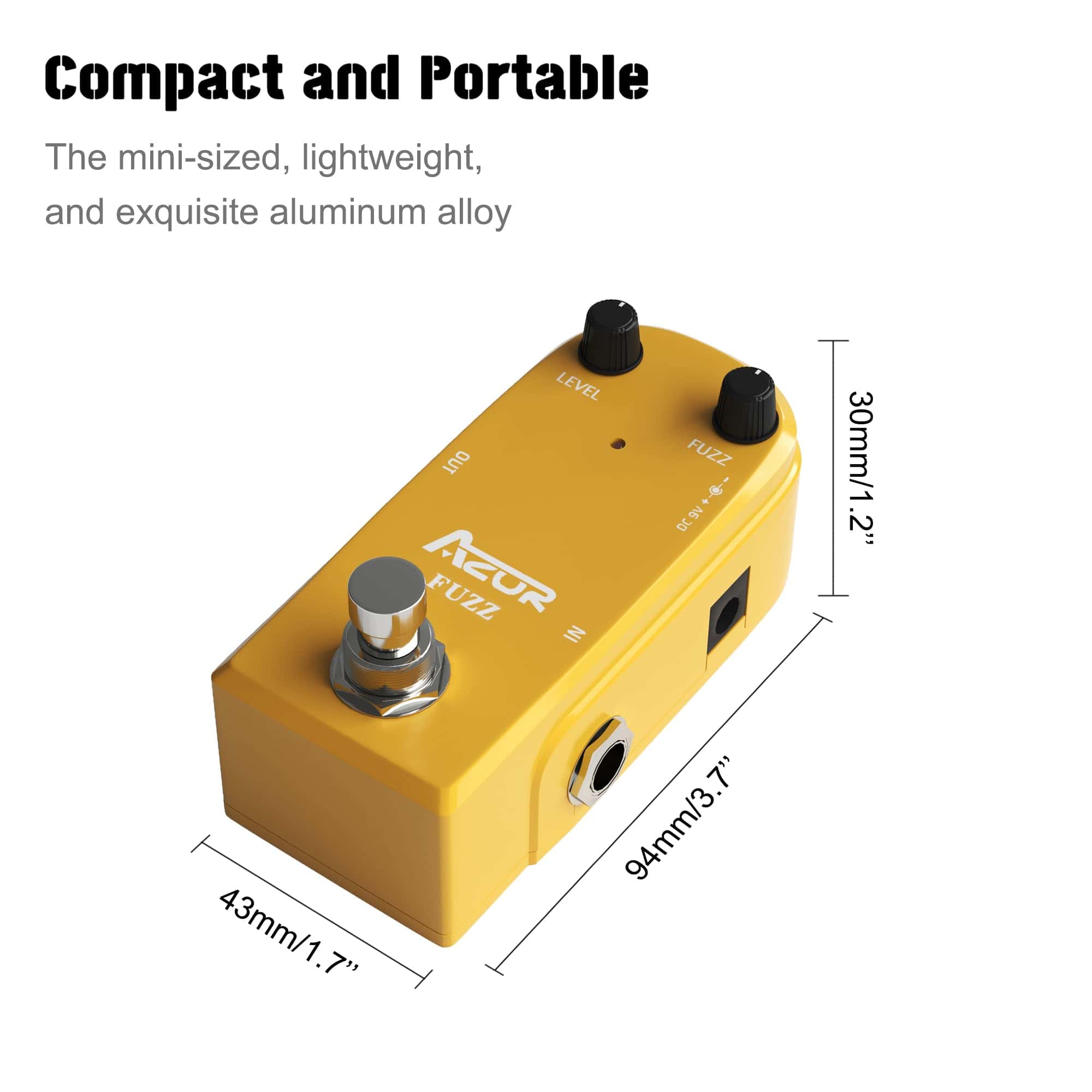 Pedal de Efecto Fuzz Vintage AZOR True Bypass Mini Pedal - Imagen 3