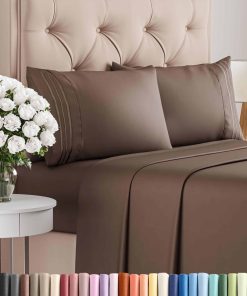 Juego de Sábanas Twin XL de 4 Piezas - Cómodas, -Marrón