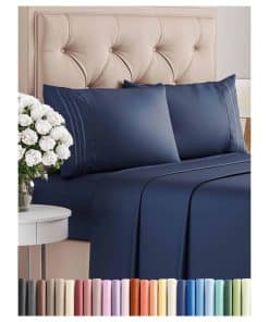 Juego de Sábanas Twin XL de 4 Piezas - Cómodas, -Azul Marino