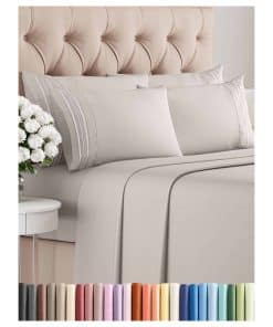 Juego de sábanas completo de 6 piezas - Cómodas, -Gris claro