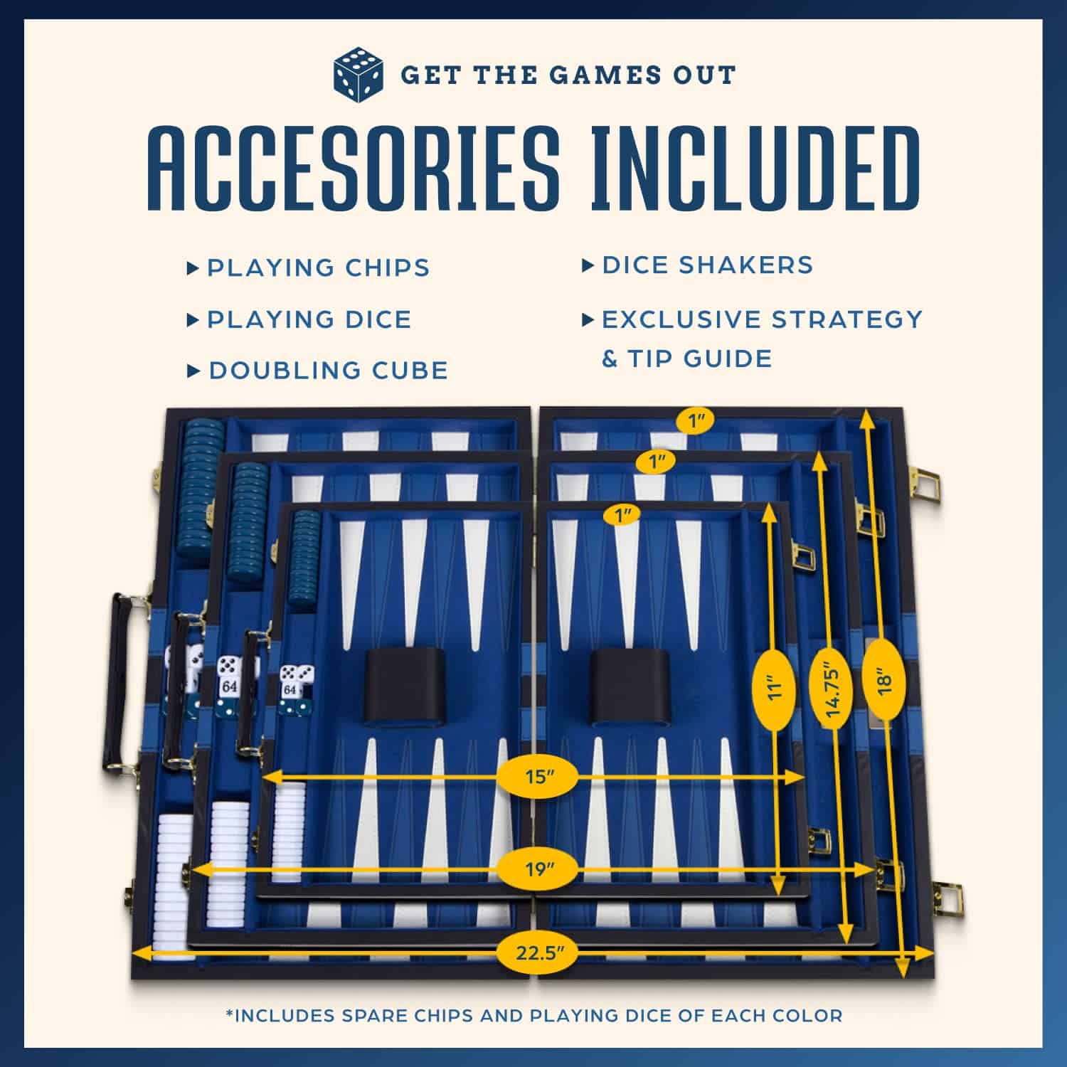 Set de Backgammon de Get The Games Out - Estuche Clásico de - Imagen 6