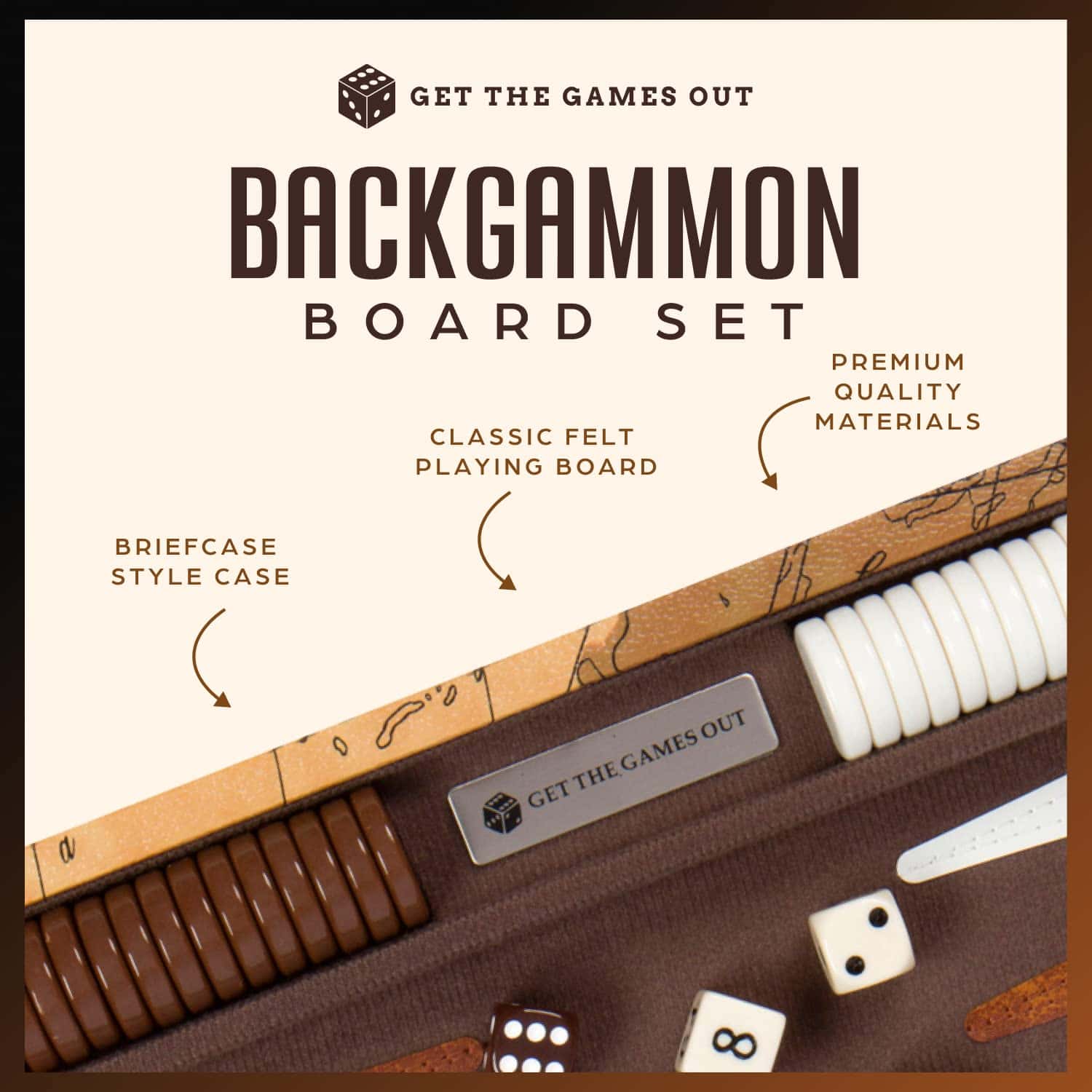 Set de Backgammon de Get The Games Out - Estuche Clásico de - Imagen 3
