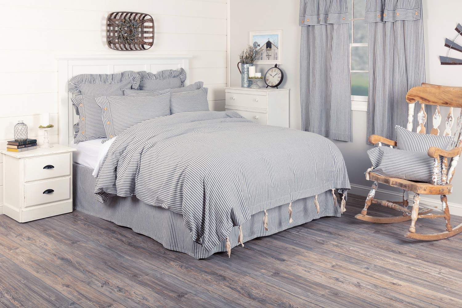 Piper Classics Funda de Edredón de Rayas Ticking Farmhouse - Imagen 4