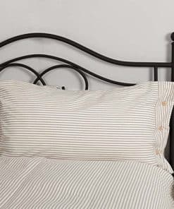 Funda de Almohada King en Ticking Taupe Estilo Granja 21x37