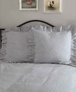 Piper Classics Funda de cojín cuadrada con rayas de tiqueo