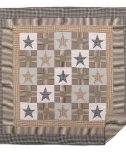 Colcha VHC Brands Ninepatch para Cama, King, Gris Cálido