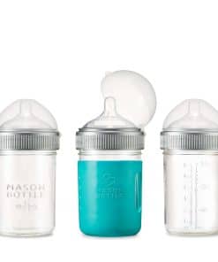 Biberones de vidrio Mason Bottle de 8 onzas: cuello ancho,