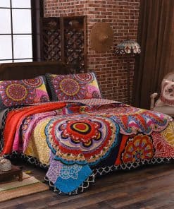 Juego de Edredón LAMEJOR Tamaño Queen Boho de 3 Piezas