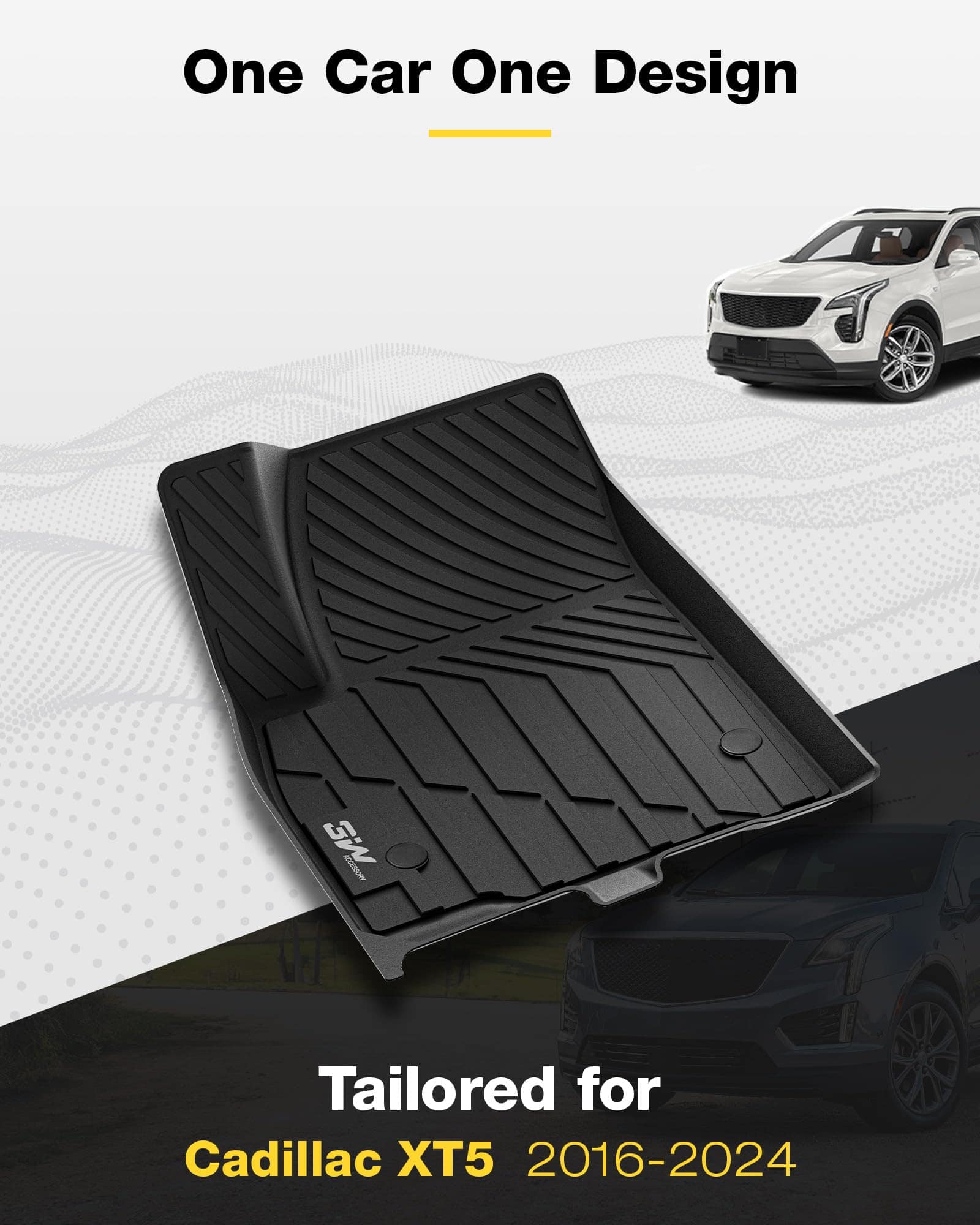 3W Tapetes para piso compatibles con Cadillac XT5 2016-2024 - Imagen 3