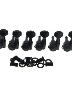 Clavijas de afinación negras con bloqueo para guitarra