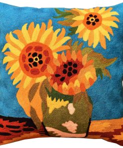 Funda de cojín Kashmir Designs Turquesa Van Gogh Sunflower