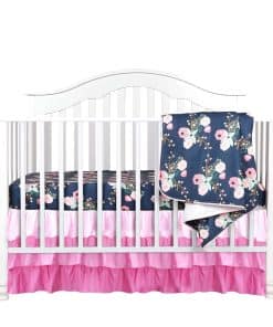 Set de 3 piezas de manta de bebé Boho Floral Ruffle Water