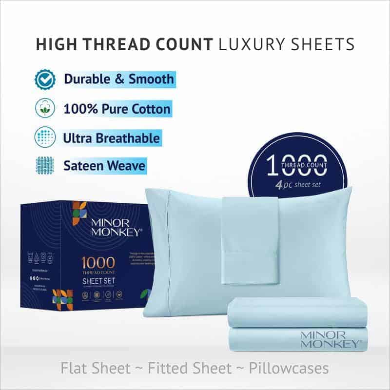 Juego de Sábanas de Algodón Egipcio 100% para Cama Queen - Imagen 4