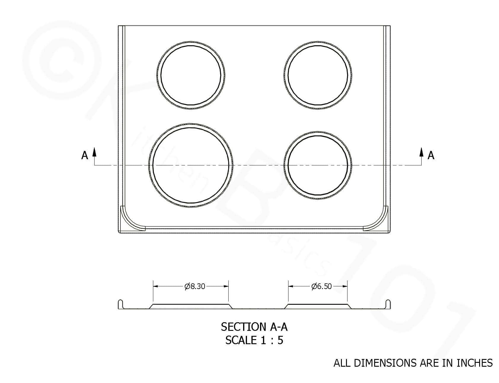 Juego de 4 (2) Drip Pans de Reemplazo Hechos en EE. UU. 6" - Imagen 9