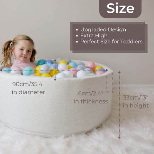 Wonder Space Deluxe Kids Round Ball Pit, Piscina de Bolas - Imagen 5