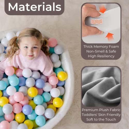 Wonder Space Deluxe Kids Round Ball Pit, Piscina de Bolas - Imagen 4