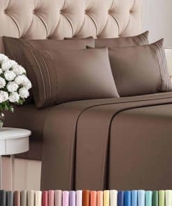 Juego de sábanas Queen de 6 piezas - Cómodas, -Café