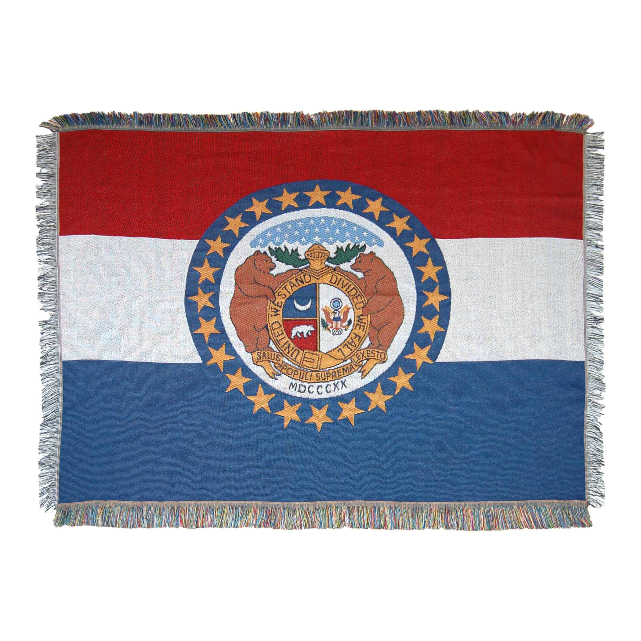 Manta de tapiz tejido de la bandera del estado de Missouri
