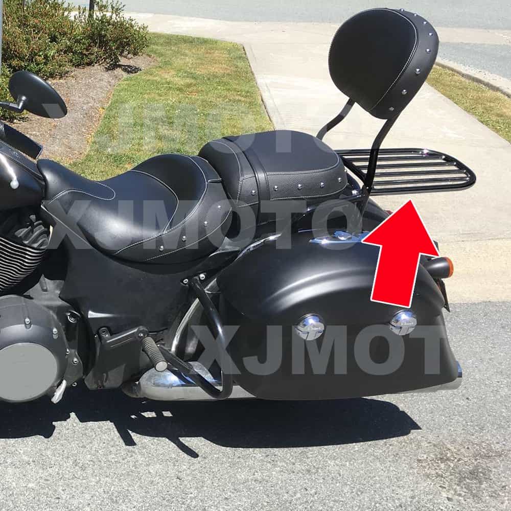 Respaldo Negro con Portaequipajes Compatible con Indian - Imagen 7