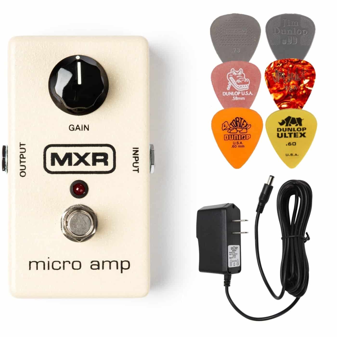 Pedal de Efecto MXR M133 Micro Amp Booster con Adaptador de