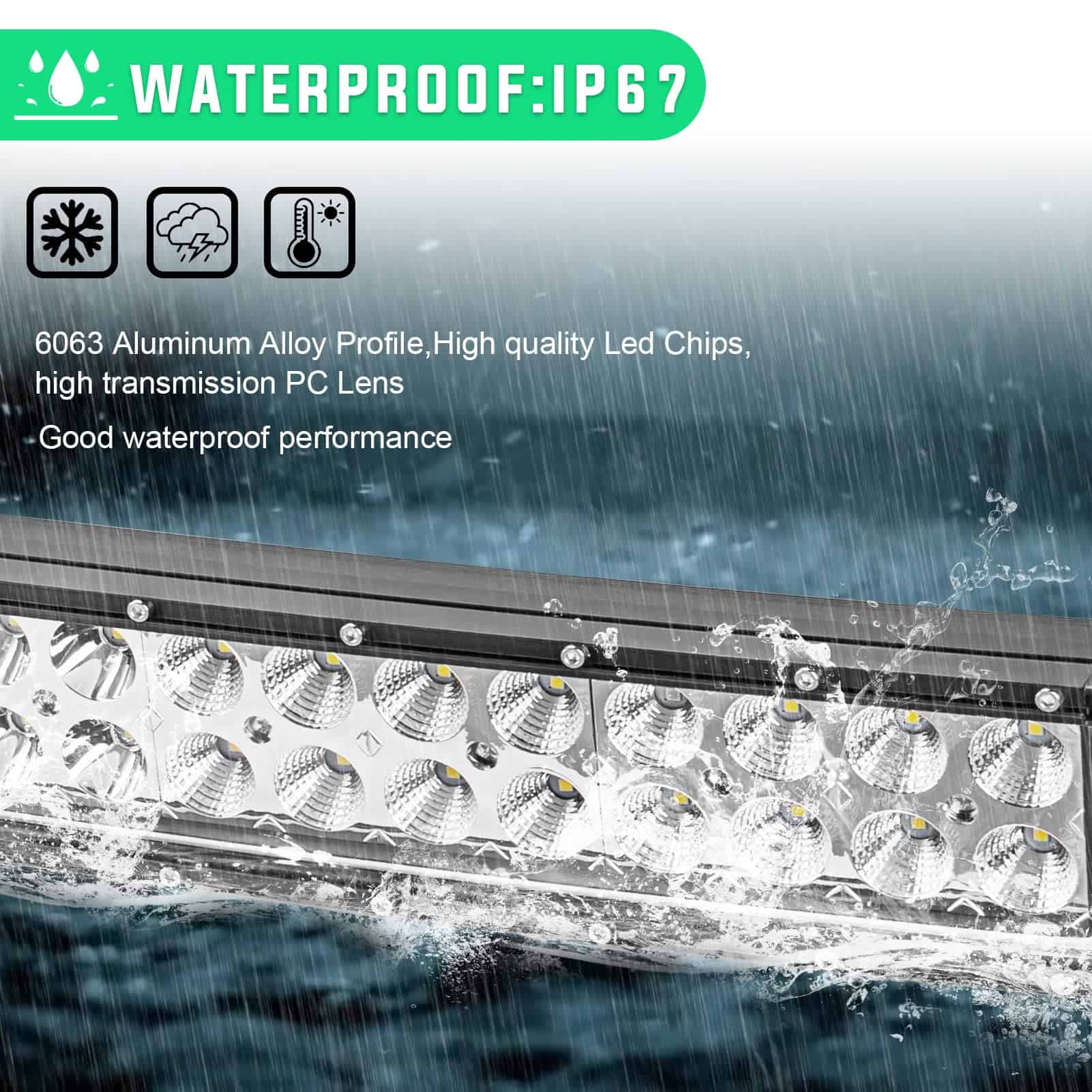 Barra de luz LED curva todoterreno de 52 pulgadas 288W Spot - Imagen 3