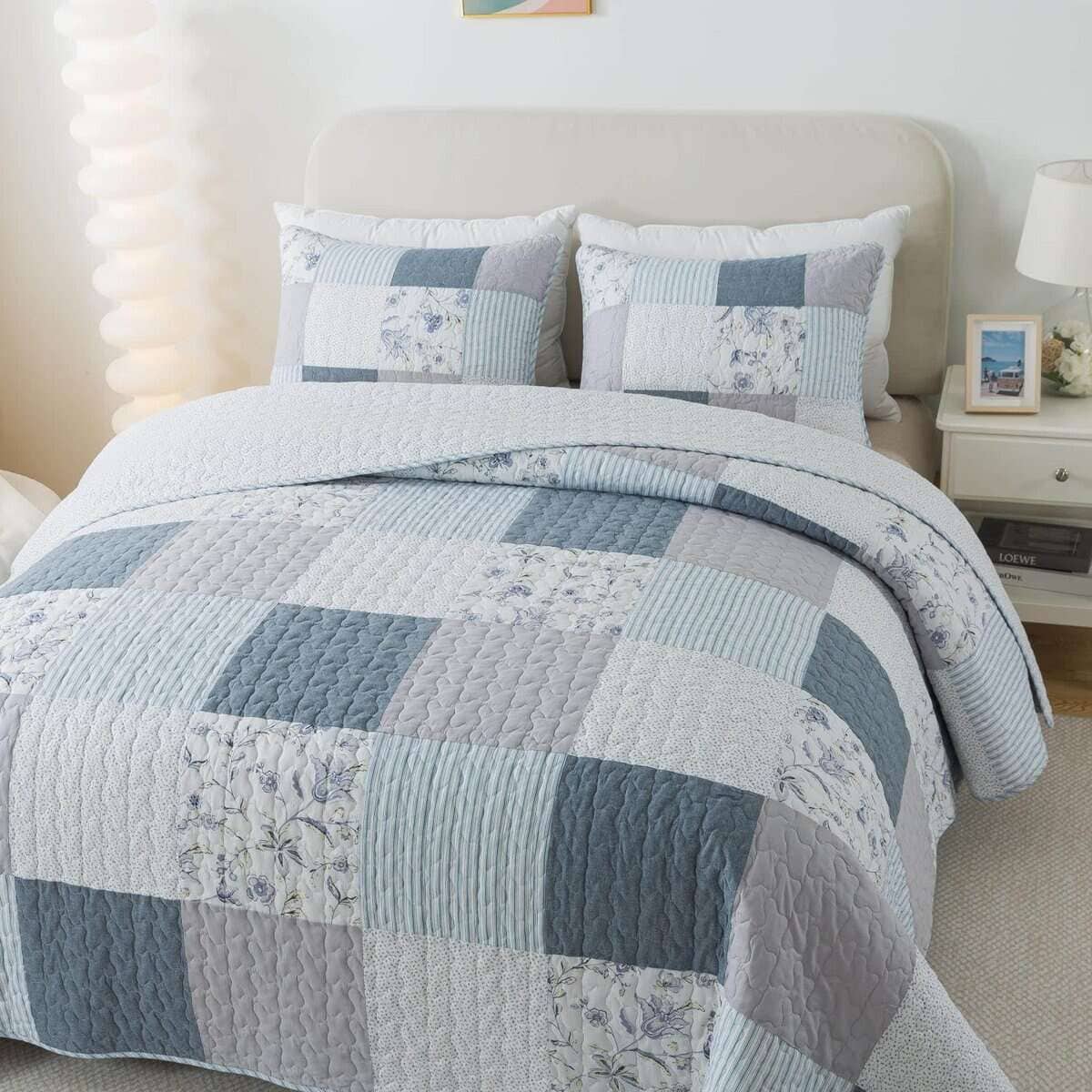 Juego de edredón de retazos de algodón SLPR Coastal Dream - - Imagen 4
