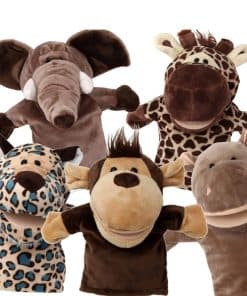 Set de títeres de mano de animales para niños -Safari Zoo An