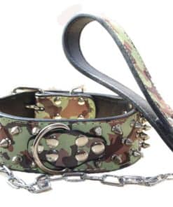 Collar de perro de cuero con tachuelas puntiagudas de 2