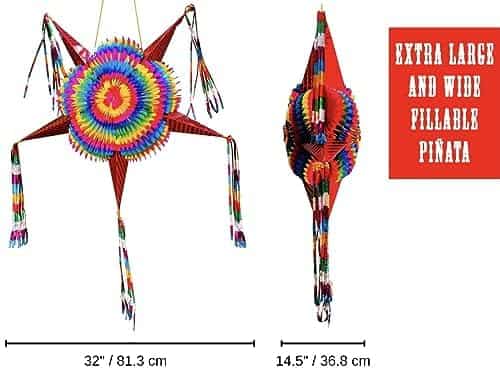 Piñata de Estrella Mexicana X-Large con Conos Rojos Extra - Imagen 5