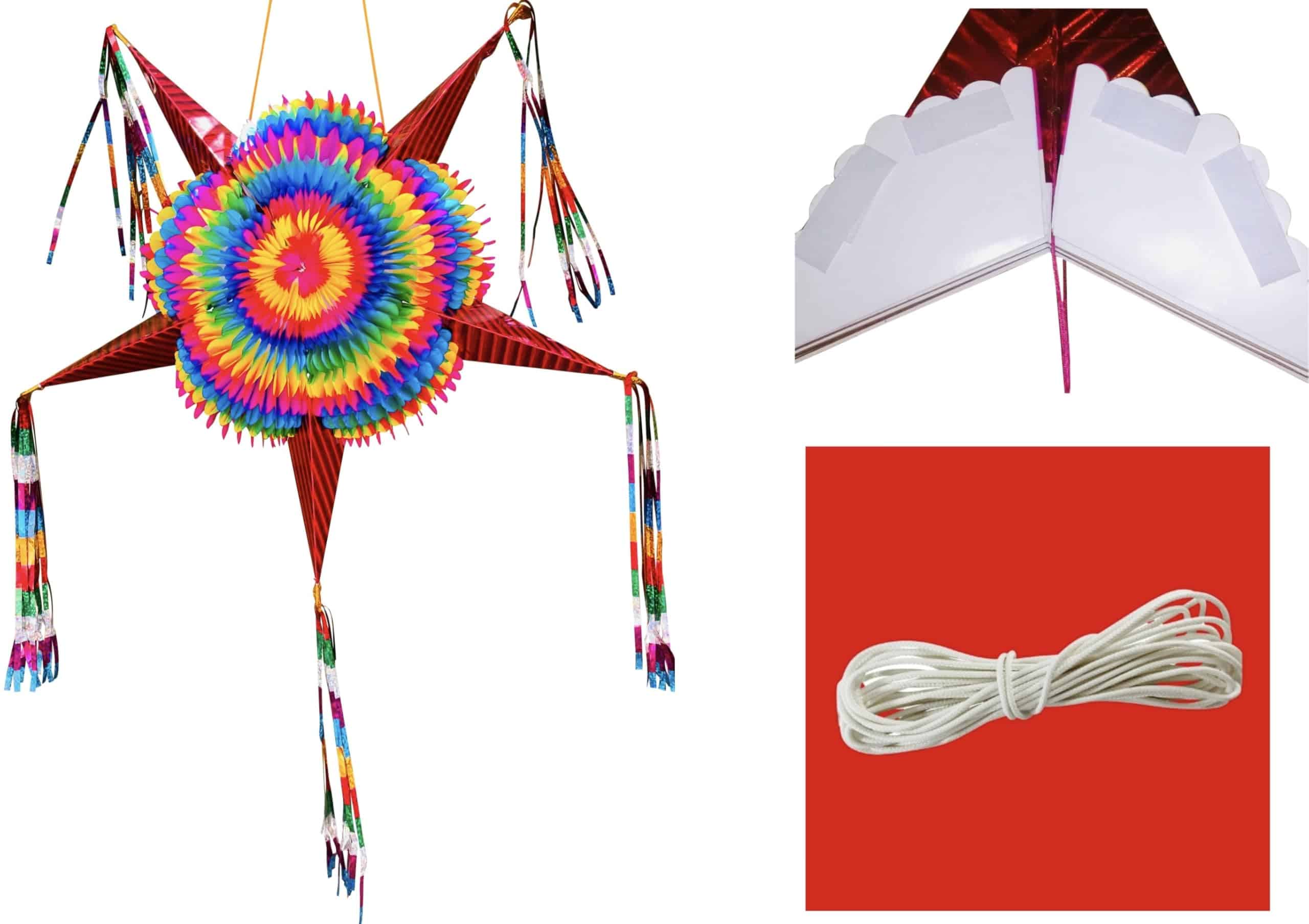 Piñata de Estrella Mexicana X-Large con Conos Rojos Extra