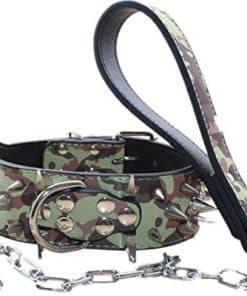 Collar de perro con remaches afilados de cuero de PU de 2