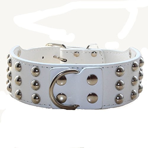 Collar de Perro de Cuero Ancho de 2 pulgadas con 3 Filas de - Imagen 3