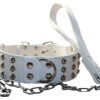 Collar de Perro de Cuero Ancho de 2 pulgadas con 3 Filas de