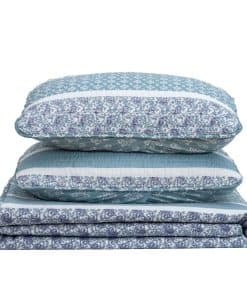 Juego de Colcha Reversible de 3 Piezas Azul para Cama King