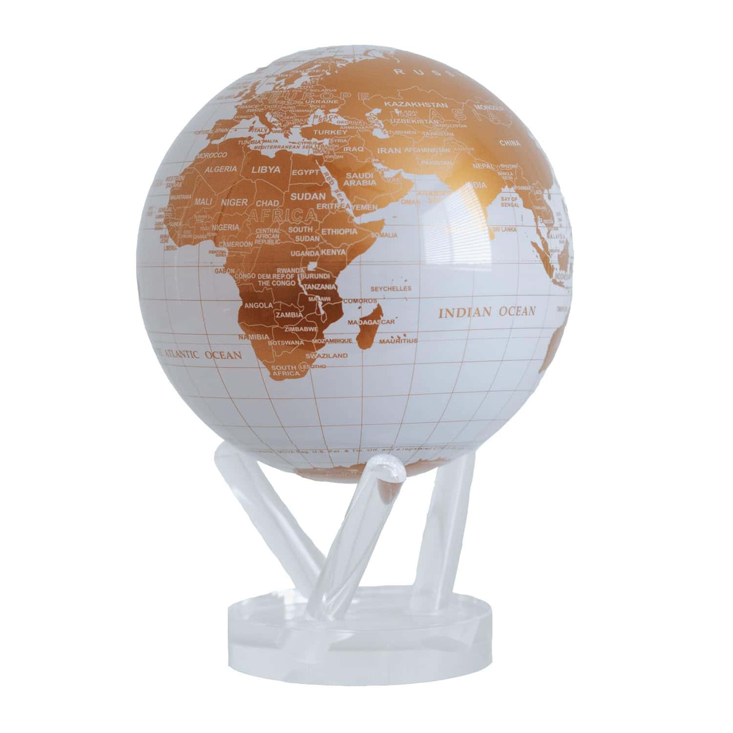 MOVA Globe Metálico Blanco y Oro 4.5"