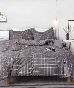 Juego de Funda Nanko King Grid, 104x90 Suave Cubierta de