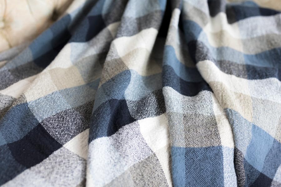 Manta de lino puro 100% (Azul) - Imagen 4