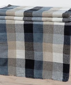 Manta de lino puro 100% (Azul)