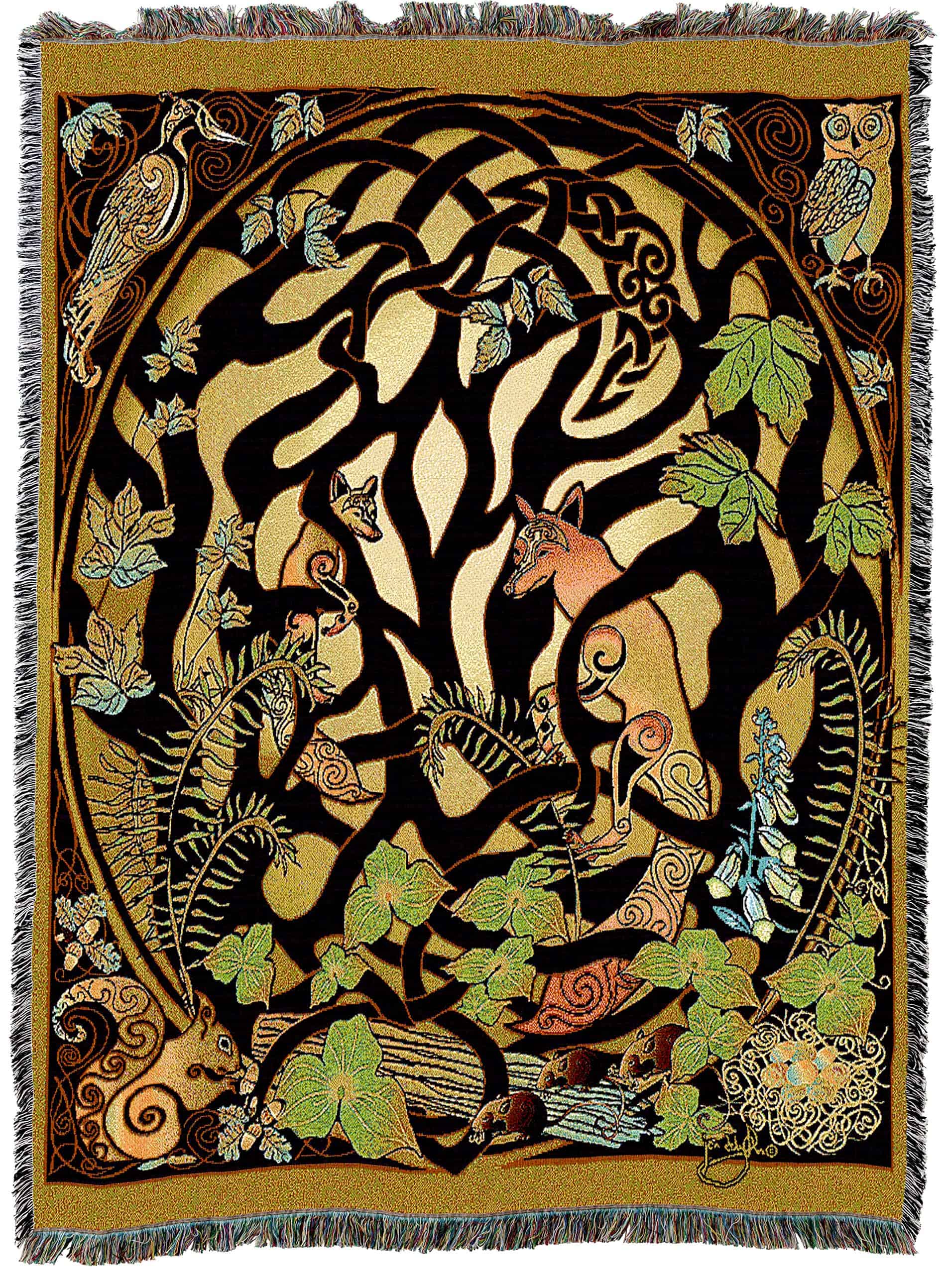 Manta de Bosque Zorro y Animales del Bosque por Jen Delyth - Imagen 5