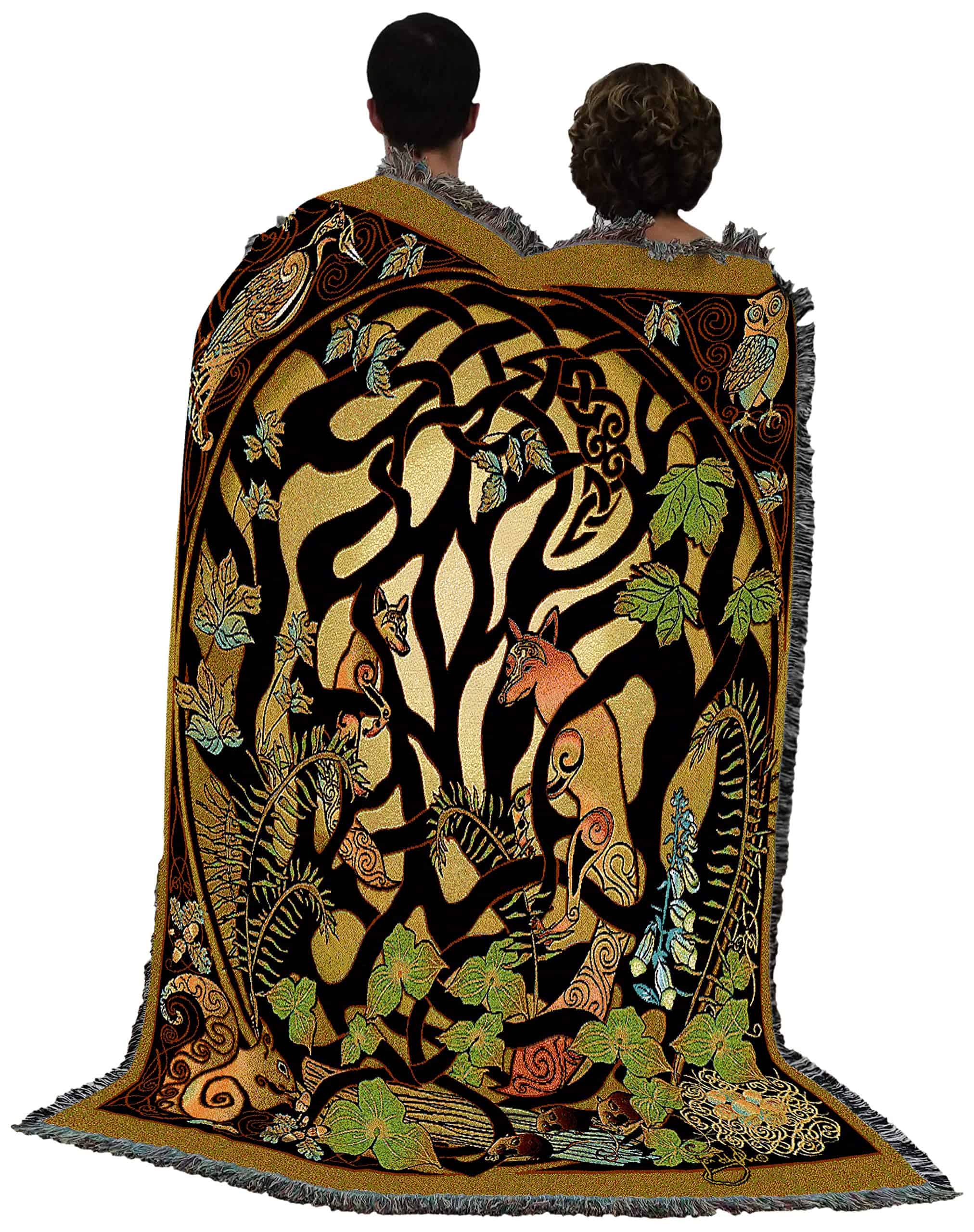 Manta de Bosque Zorro y Animales del Bosque por Jen Delyth - Imagen 4