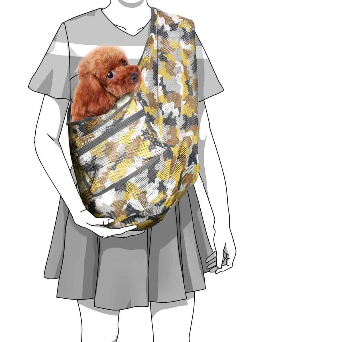 Bolso Bandolera Plegable de Malla con Estampado de