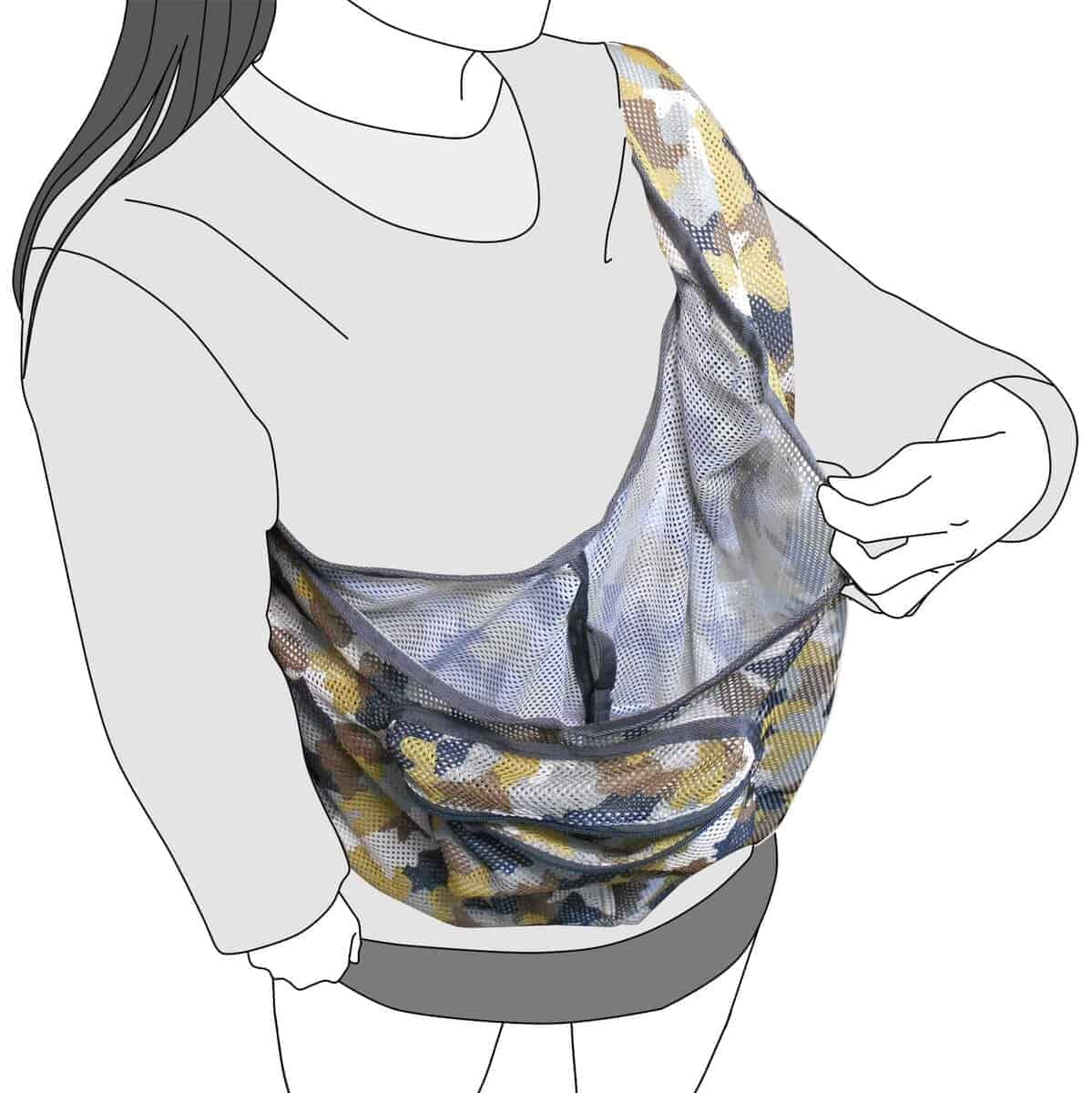 Bolso Bandolera Plegable de Malla con Estampado de - Imagen 7