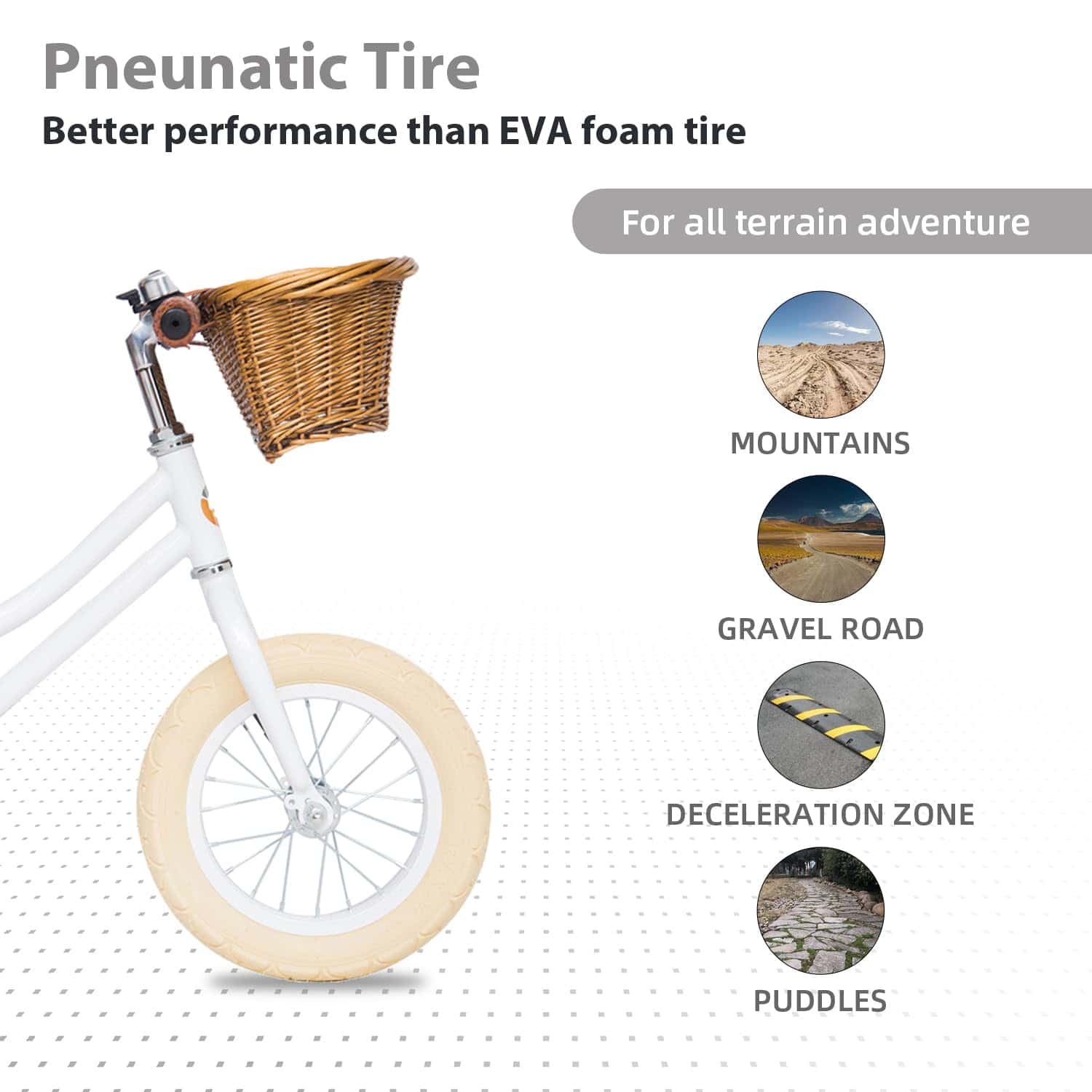 Bicicleta de Equilibrio para Niños ACEGER 12" -Blanco - Imagen 5