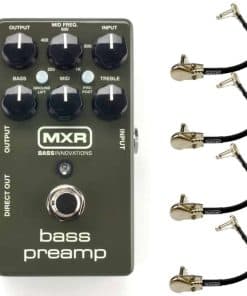 Pedal de Efectos MXR M81 Bass Preamp con 4 Cables Patch MXR