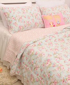 Juego de 3 piezas Colcha Cubrecama Patchwork Floral de