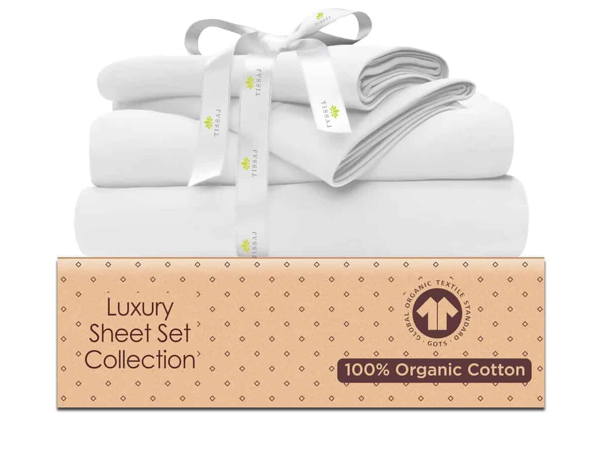 Juego de Sábanas de Algodón Orgánico Tissaj Tamaño Twin -