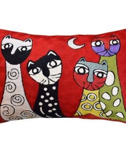 Funda de cojín Lumbar Picasso Cat en Rojo Gatos - Cojín de