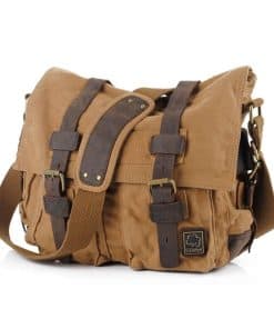 Bolso de mensajero vintage militar de lona para hombres