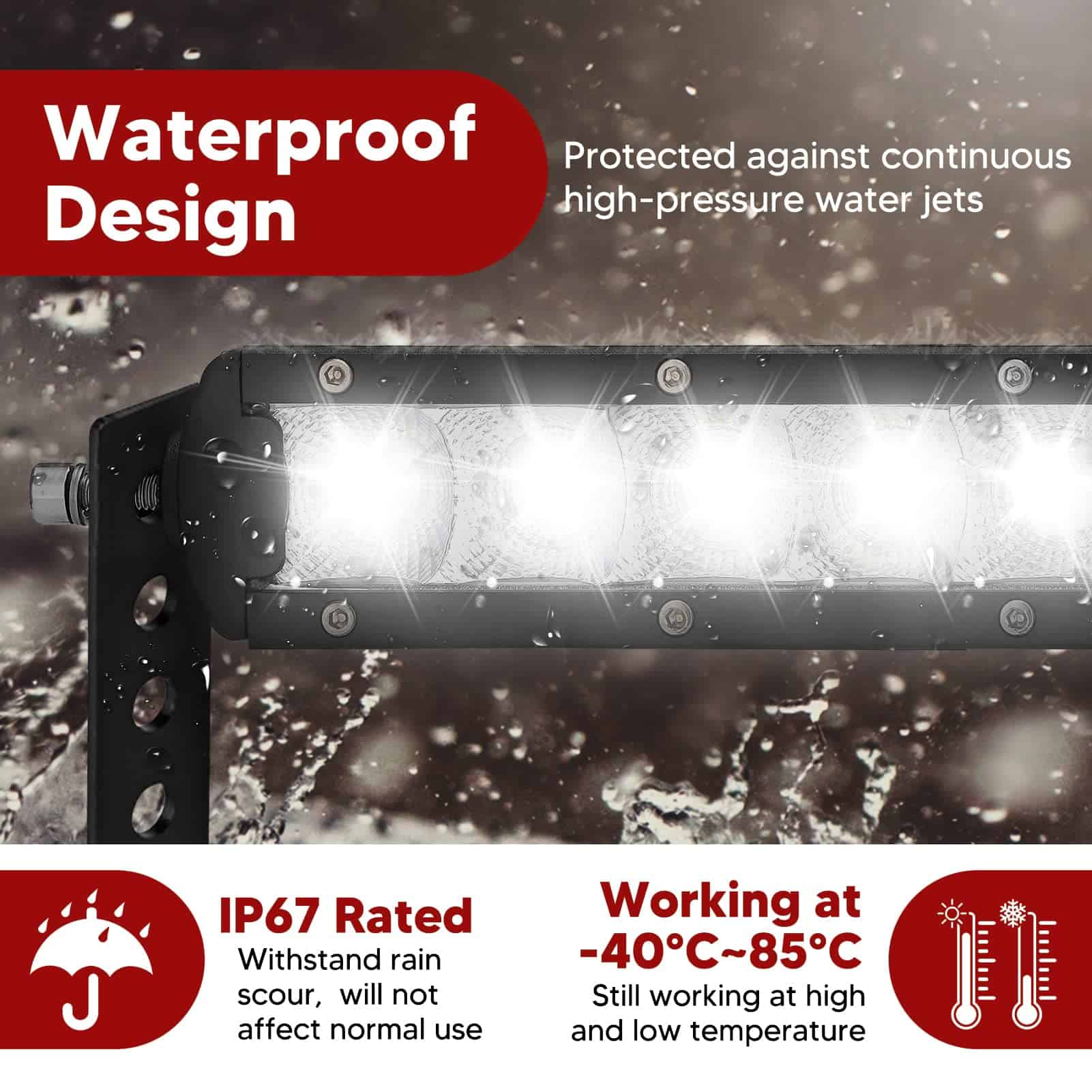 22 Pulgadas 150W Barra de Luz LED de Fila Recta con Kit de - Imagen 6