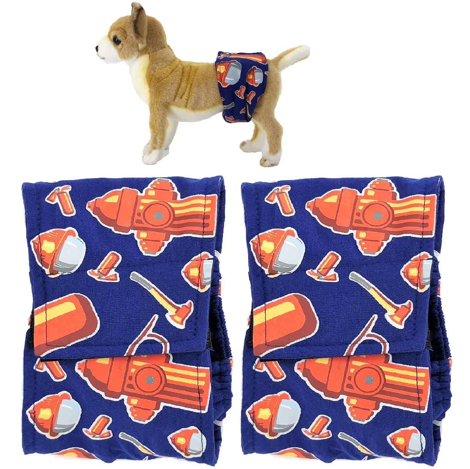 Paquete - 2pcs Pañales Lavables para Perros Machos Banda